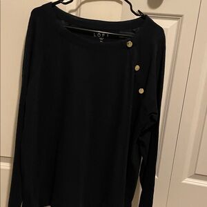 LOFT Elegant Long Sleeve Top with Gold Accents
